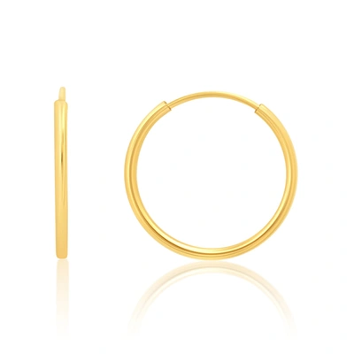 Max + Stone Solid 14k Gold Hoop Earrings 1mm Tube Flex Continuous In 10mm-14mm (0.4-1 Inch) Diameter Gold Hoop E In Gold