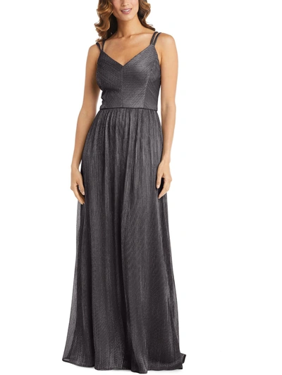 Shop Nw Nightway Womens Metallic Maxi Evening Dress In Grey