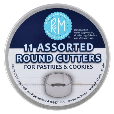R & M International Plain Pastry Cutters Round 11 Piece Cookie Cutter Set In Silver