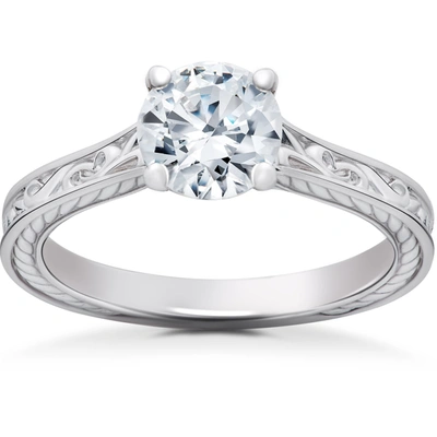 Pompeii3 1 Ct Eco Friendly Lab Grown Vintage Diamond Solitaire Sophia Engagement Ring 14k In Multi
