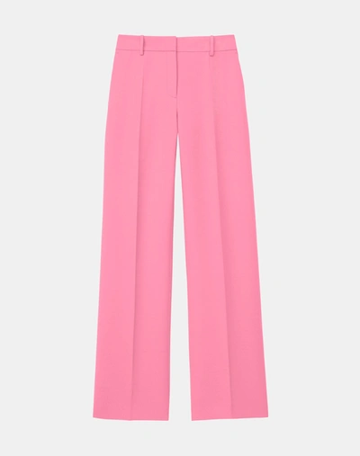 Shop Lafayette 148 Wool-silk Crepe Sullivan Pant In Pink