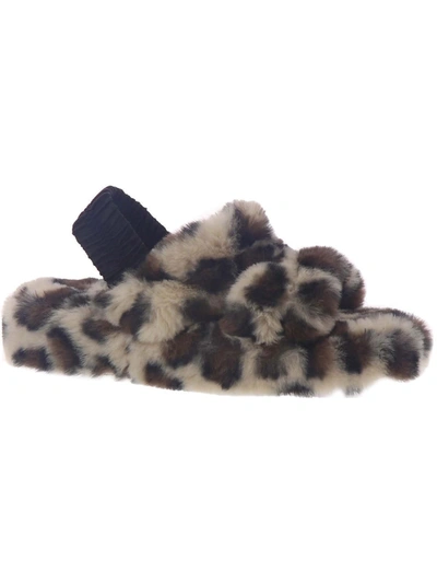Shop Array Shayla Womens Faux Fur Slingback Slingback Slippers In Multi