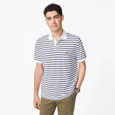 Shop Nautica Mens Classic Fit Striped Premium Cotton Polo In Multi