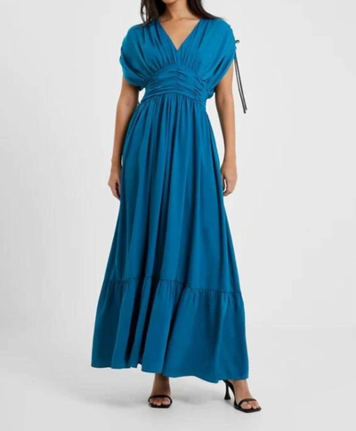 Shop French Connection Audrey Satin Maxi Dress In Ocean Depths In Blue
