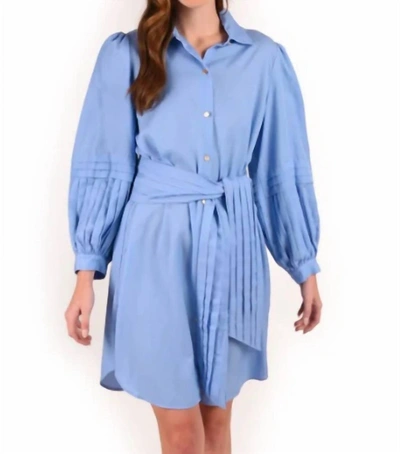 Shop Emily Mccarthy Oxford Dress In Chambray In Blue