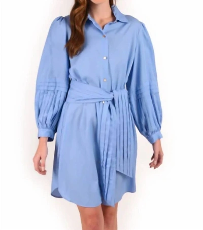 Emily Mccarthy Oxford Dress In Chambray In Blue