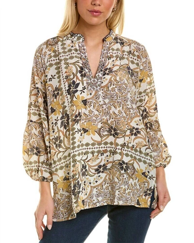 Johnny Was Phoenix Silk Tunic Top In Multi