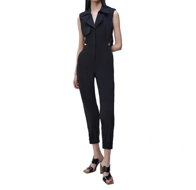 Shop Jonathan Simkhai Rayley Cut Out Trench Jumpsuit In Black