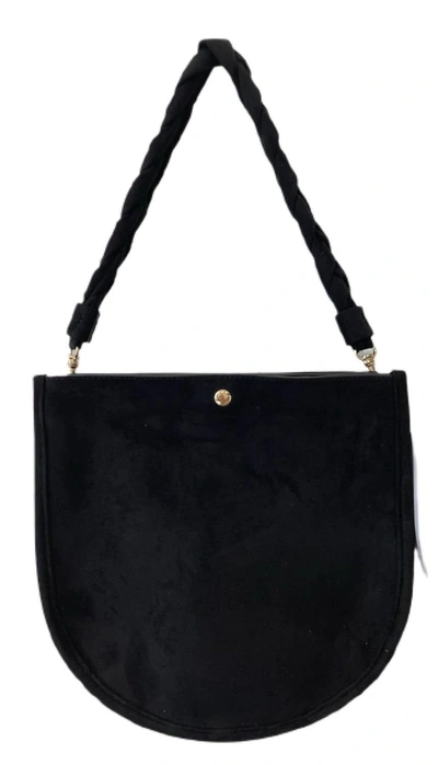 Shop Ahdorned Women's U Shaped Braided Strap Bag In Black