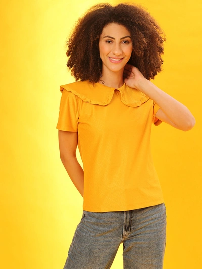 Shop Campus Sutra Women Stylish Casual Top In Yellow