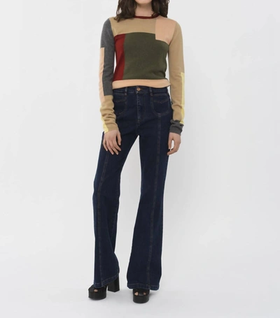 Shop See By Chloé Emily Denim Trouser In Shady Cobalt In Multi