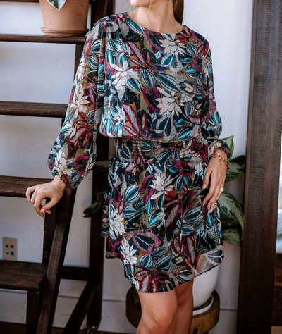 Shop Veronica M Chiffon Ruffle Dress In Lolite In Multi