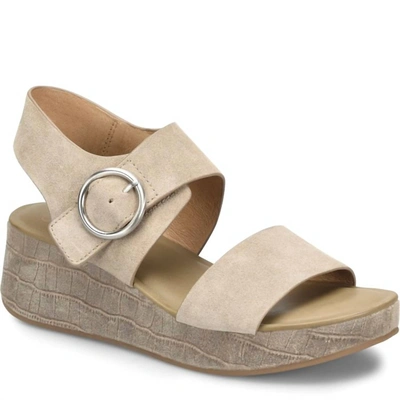 Shop Söfft Faedra Flatform Sandals In Light Grey In Beige
