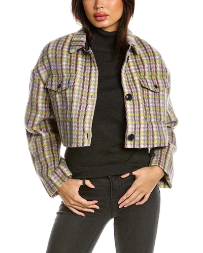 Shop Elevenparis Wool-blend Trucker Jacket In Grey