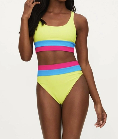Shop Beach Riot Mackenzie Bikini Top In Retro Brights Colorblock In Multi