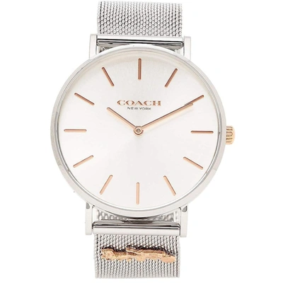 Shop Coach Women's Perry White Dial Watch In Gold