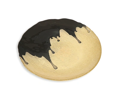 Shop Classic Touch Decor 8.25"d Set Of 4 Salad Plates Gold With Black Dipped Design
