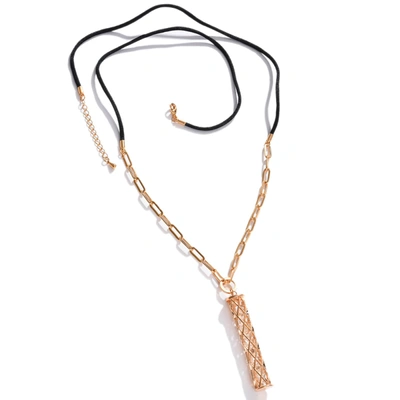 Sohi Women Gold Color Gold Plated Designer Stone Necklace In Gold