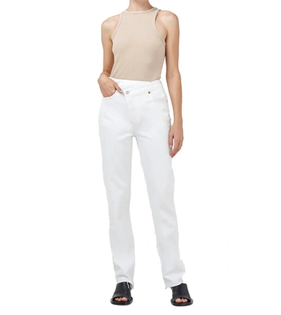 Shop Agolde Criss Cross Straight Leg Jeans In Element In White