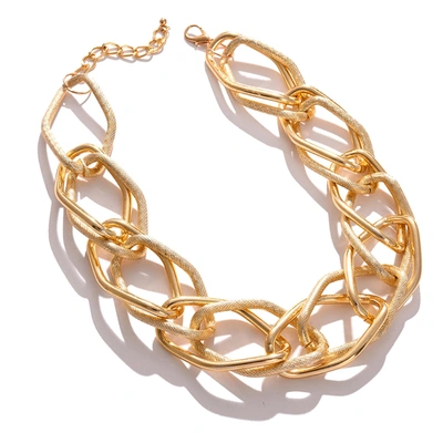 Sohi Gold Plated Necklace With Chain Detail In Gold