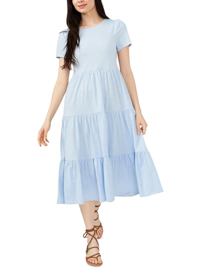 Shop Riley & Rae Lacey Womens Tiered Midi T-shirt Dress In Blue