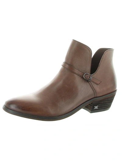 Shop Sam Edelman Palmer Womens Leather Buckle Booties In Brown