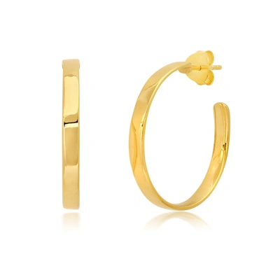 Max + Stone 18k Yellow Gold Over Sterling Silver Vermeil High Polish Curved Hoops In Gold