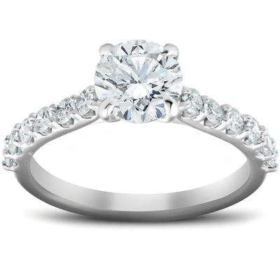 Shop Pompeii3 2 Ct Single Row Round Diamond Engagement Ring 14k White Gold In Multi