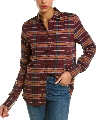 Shop Beachlunchlounge Whitney Plaid Shirt In Brown