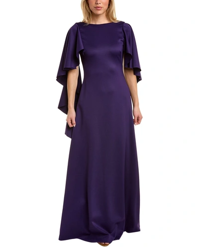 Shop Black Halo Lotus Gown In Purple