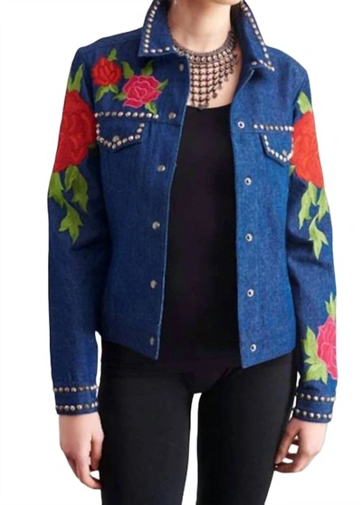 Shop Roja Collection Guadeloupe Jacket In Denim In Blue