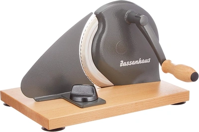 Zassenhaus Manual Bread Slicer, Hand Crank Home Bread Slicer, 11.75" X 8" In Grey
