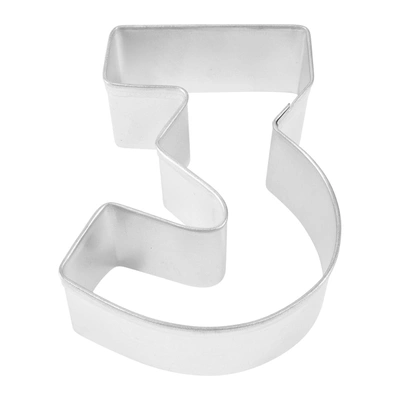 R & M International Number 3 Cookie Cutter In Silver