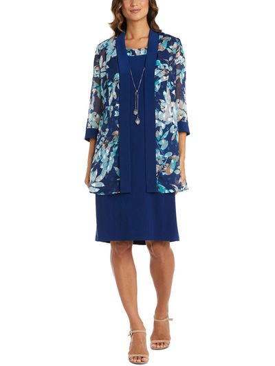 Shop R & M Richards Petites Womens 2-pc Layering Mini Dress In Blue