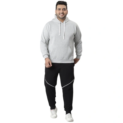 Shop Instafab Plus Men Full Sleeve Hooded Sweatshirt In Grey