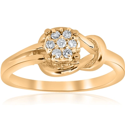 Shop Pompeii3 14k Yellow Gold Diamond Knot Ring In Multi