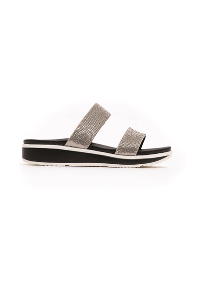 Shop Peche Originel Polyurethane Women's Sandal In Silver