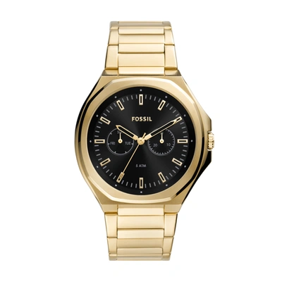 Shop Fossil Men's Evanston Multifunction, Gold-tone Stainless Steel Watch