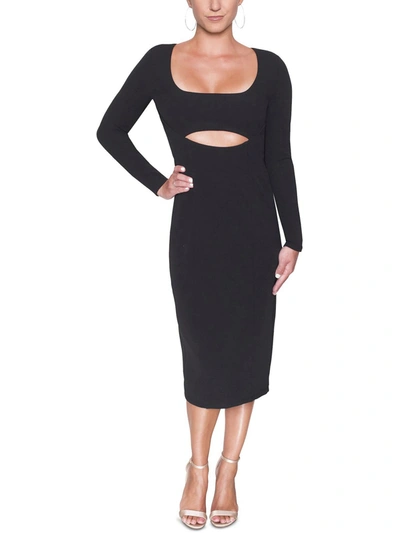 Shop Rachel Rachel Roy Womens Cut Out Knee Length Midi Dress In Black