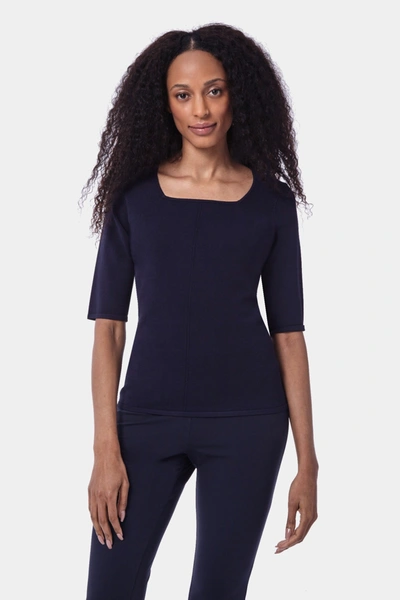 Capsule 121 Women's The Hermes Knit Square-neck Top In Blue