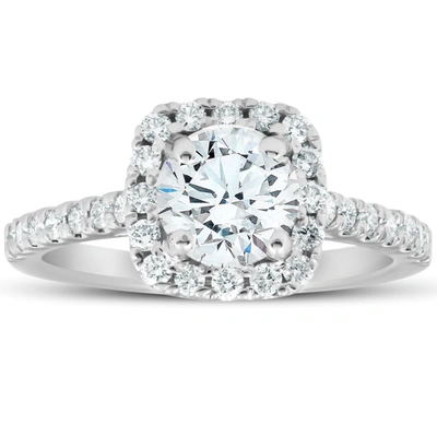 Shop Pompeii3 1.75 Ct Cushion Halo Diamond Engagement Ring 14k White Gold In Multi