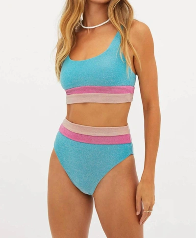 Shop Beach Riot Heide Bikini Bottom In Aquamarine Colorblock In Multi