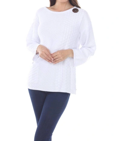 Shop Pure Knits Good Vibes Pullover In White