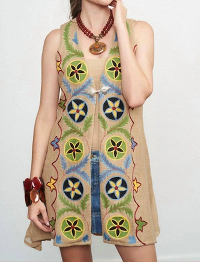 Shop Roja Collection New Tribal Vest In Multi