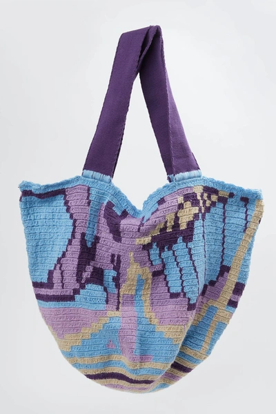 Shop Castellano Maleiwa Handmade Tote Bag In Purple/blue