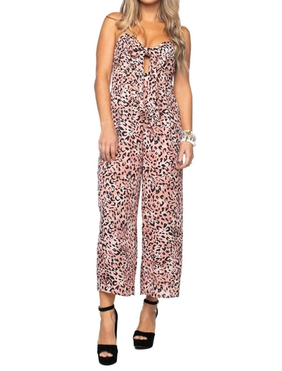 Shop Buddylove Animal Print Jumpsuit In Pink