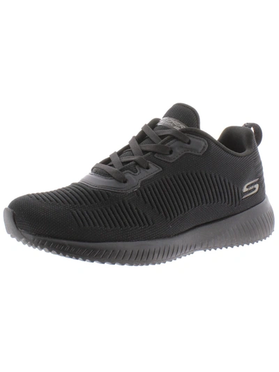 Shop Bobs From Skechers Bobs Squad-tough Talk Womens Knit Fitness Walking Shoes In Black