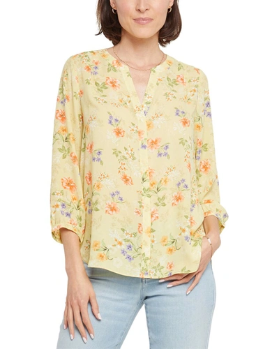 Shop Nydj Pintuck Blouse In Yellow
