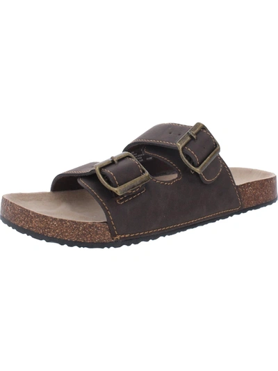 Shop Arizona Jeans Co. Oceanside Womens Faux Leather Cork Footbed Sandals In Brown