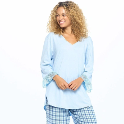 Shop Undersummers By Carrierae Lux Cotton Nightshirt In Blue
